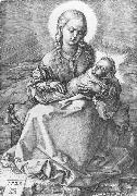 Albrecht Durer, Madonna with the Swaddled Infant 1520 Engraving